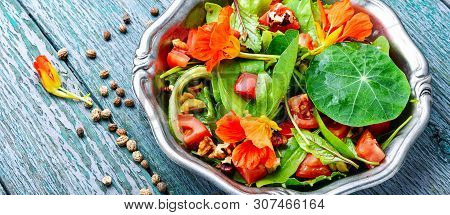 Salad With Vegetables And Nasturtium