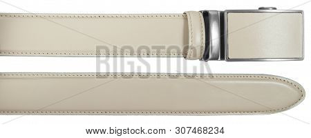 Ends Of Beige Belt Isolated On Transparent Background