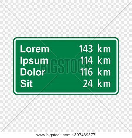 Blank Green Traffic Road Sign Isolated . Template For Your Design