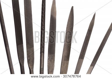 Needle Files - Working Tool On A White Background. Place For Text