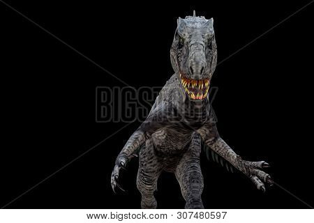 Indominus Rex Isolated On Black Background 3d Illustration