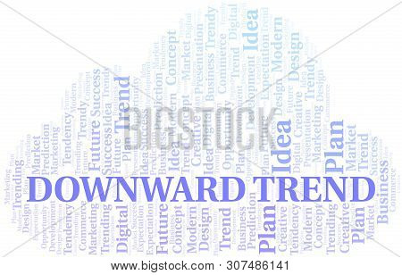 Downward Trend Word Cloud. Wordcloud Made With Text Only.