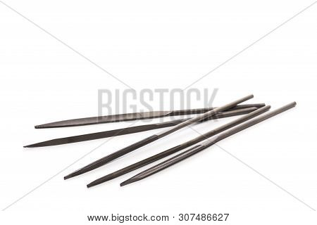 Needle Files - Working Tool On A White Background. Place For Text