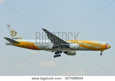 Airplane Landing At Bangkok Airport