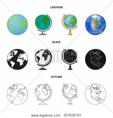 Vector Design Of Globe And World Logo. Set Of Globe And Earth Stock Vector Illustration.