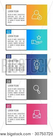 Modern Vector Illustration 3D. An Infographic Template With Five Steps And An Image Of Five Rectangl