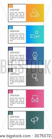 Modern Vector Illustration 3D. An Infographic Template With Five Steps And An Image Of Six Rectangle