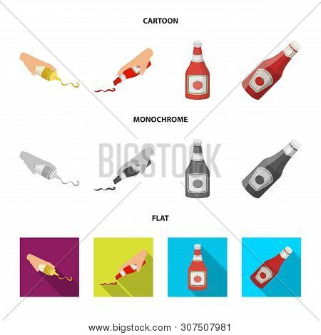 Isolated Object Of Sauce And Condiment Symbol. Set Of Sauce And Bowl Stock Vector Illustration.