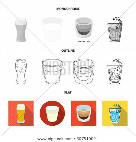 Vector Illustration Of Glass And Transparent Icon. Collection Of Glass And Empty Stock Vector Illust
