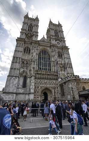 The Entrance To The Abbey Of Westminster Abbey On The Occasion Of A Mundane Event