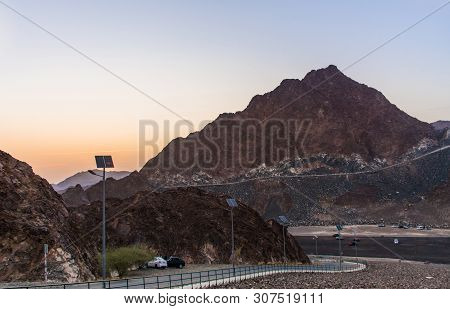 Hatta Mountain Road Beautiful Hill Landscape Sunrise View