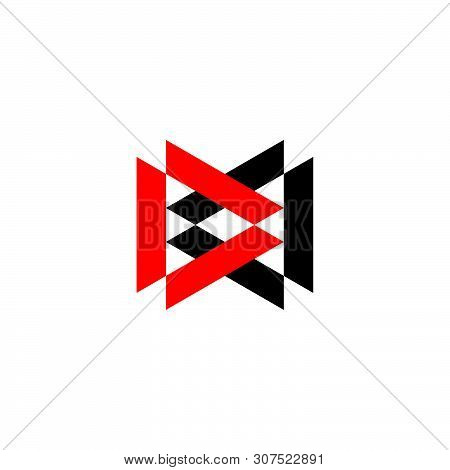 Letter Dd Linked Triangle Geometric Logo Vector