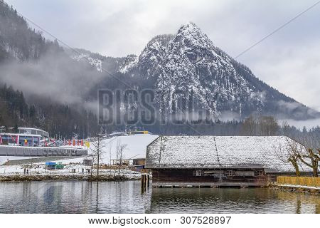 Scenery Around Schoenau Am Koenigssee In Bavaria At Winter Time