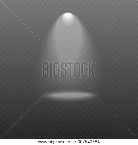 Stage Spotlight Beam Transparent Effect 3d Realistic Vector Illustration Isolated.