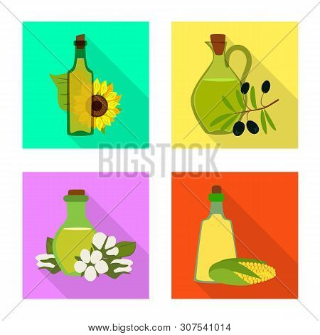 Vector Design Of Bottle And Glass Logo. Collection Of Bottle And Agriculture Vector Icon For Stock.