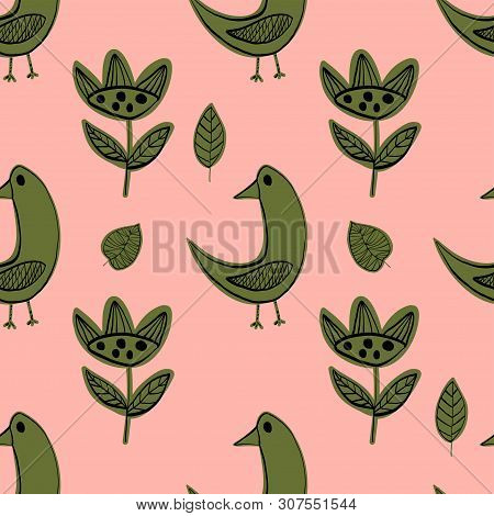 Simple Scandinavian Pattern Primiyive Naive Style Minimalistic Vector