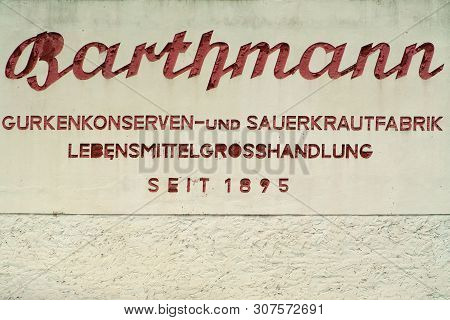 Hanau, Germany - June 16: The Logo And The Inscription Of Barthmann A Canned Cucumber And Sauerkraut