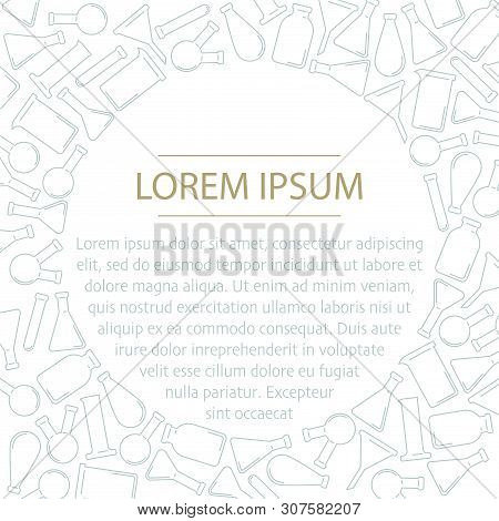White Circle Frame Of Test Tubes And Flacks For Chemical Laboratory