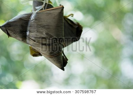 Zongzi Hanging. Zongzi Is The Famous Traditional Chinese Rice Dumplings For Dragon Boat Festival (du