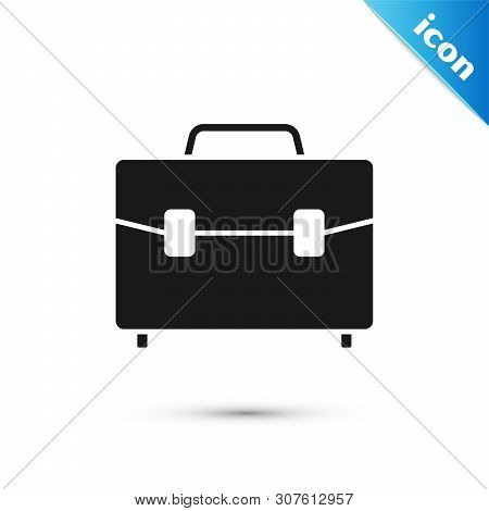 Black Briefcase Icon Isolated On White Background. Business Case Sign. Business Portfolio. Vector Il