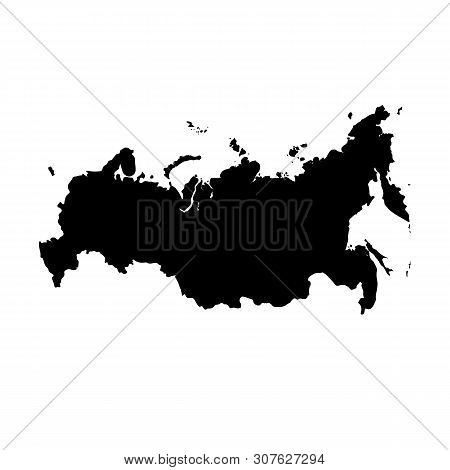 Vector map Russia. Outline map. Isolated vector Illustration. Black on White background. EPS 8 Illus
