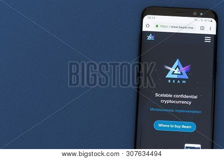 Kyrenia, Cyprus - June 21, 2019: Beam Cryptocurrency Website Displayed On Smartphone Screen. Beam Is