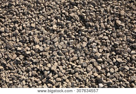 Many Gravel  At Dry Sunny Summer Day