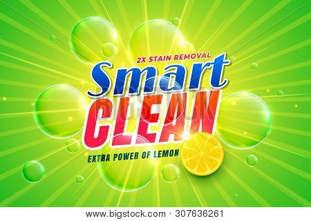 Dishwashing Detergent With Lemon Packaging Concept Template