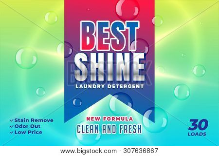 Best Shine Detergent Packaging Concept Design Vector Illustration