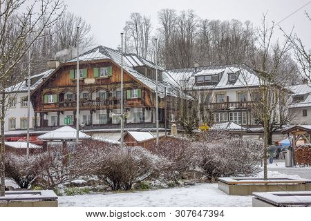 Scenery Around Schoenau Am Koenigssee In Bavaria At Winter Time