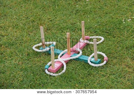 A Wooden Vintage Game Of Garden Hoopla.