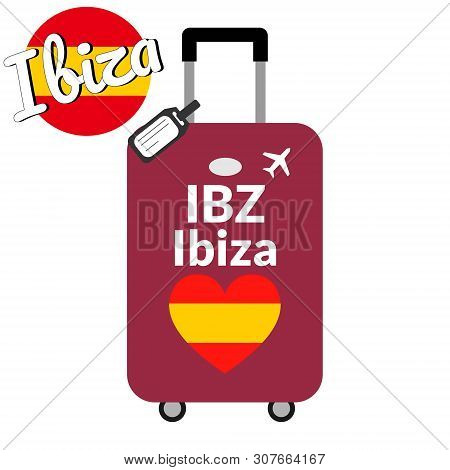 Luggage With Airport Station Code Iata Or Location Identifier And Destination City Name Ibiza, Ibz. 