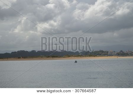 Magnificent Views Of The Bay To The Bottom Is Somo In Santander. August 24, 2013. Santander, Cantabr