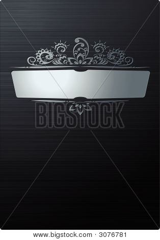 Floral Ornament op geborsteld stalen plaat