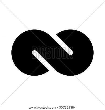 Black Infinity Symbol Icon. Concept Of Infinite, Limitless And Endless. Simple Flat Vector Design El
