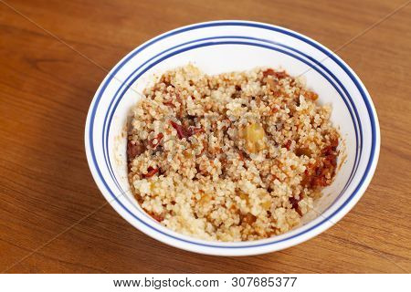 Spicy Quinoa With Red Chilis And Cubbed Mango