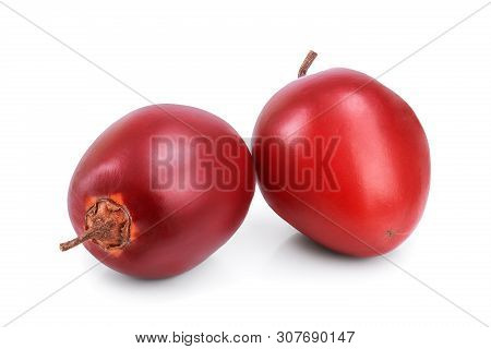 Fresh Tamarillo Fruit Isolated On White Background