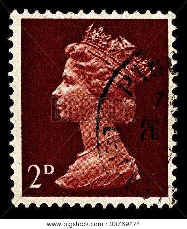 UK-ca. 1968:A Briefmarke gedruckt in Großbritannien zeigt Bild von Elizabeth II ist die konstitutioneller Monarch 16 