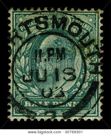 UK-ok 1912:A znaczek wydrukowany w UK pokazuje obraz George v został królem Wielkiej Brytanii i B