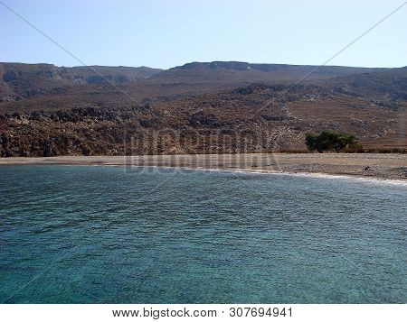 Beach In Kreta Island Karoumes Background Wallpaper Fine Art Prints