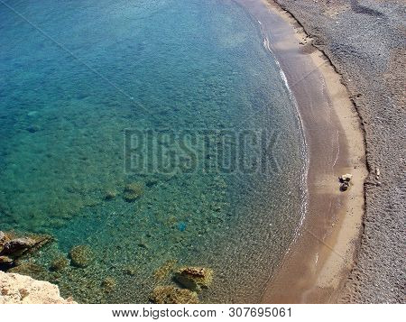 Beach In Kreta Island Karoumes Background Wallpaper Fine Art Prints