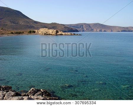 Beach In Kreta Island Karoumes Background Wallpaper Fine Art Prints