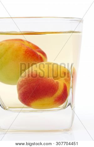 Japanese Plum Wine Called Umeshu On White Background