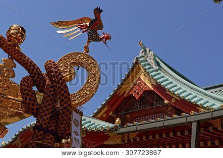 Kanda Myojin Temple Architectural Detail, Akihabara District, Tokyo