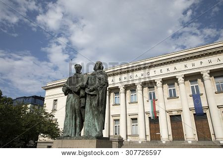 View Of National Library St. Cyril And St. Methodius In Sofia, Bulgaria.