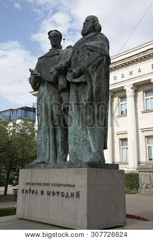 View Of National Library St. Cyril And St. Methodius In Sofia, Bulgaria.