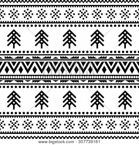 Ethnic Seamles Pattern Vector. Aztec, Bohemian, Inca, Navajo, Indian, Mexican Art Design For Christm