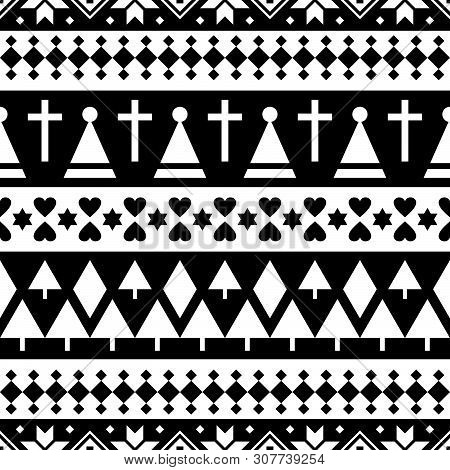 Ethnic Seamles Pattern Vector. Aztec, Bohemian, Inca, Navajo, Indian, Mexican Art Design For Christm