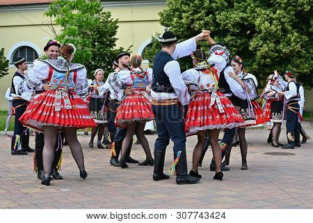 Brno - Bystrc, Czech Republic, June 22, 2019. Traditional Czech Feast. Folk Festival. Girls And Boys