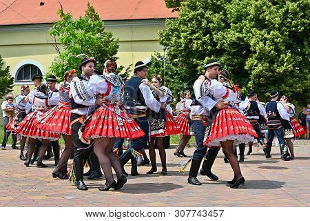 Brno - Bystrc, Czech Republic, June 22, 2019. Traditional Czech Feast. Folk Festival. Girls And Boys